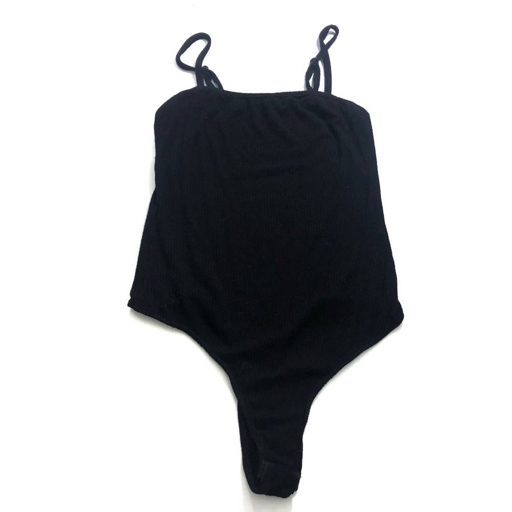 Black ribbed bodysuit